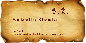 Vaskovits Klaudia névjegykártya