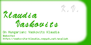 klaudia vaskovits business card